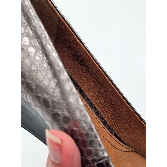 NWOB Söfft Metallic Snake-Embossed Leather Pointed-Toe Wedge Shoes Sz 9M Y2K - Picture 7 of 7